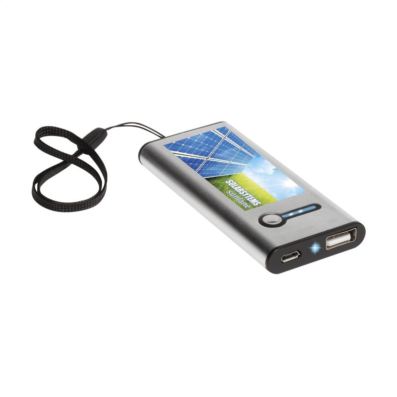 PowerBank Solar - 1000mAh med tryck - Fri Frakt & Schablon | PromoPro.se