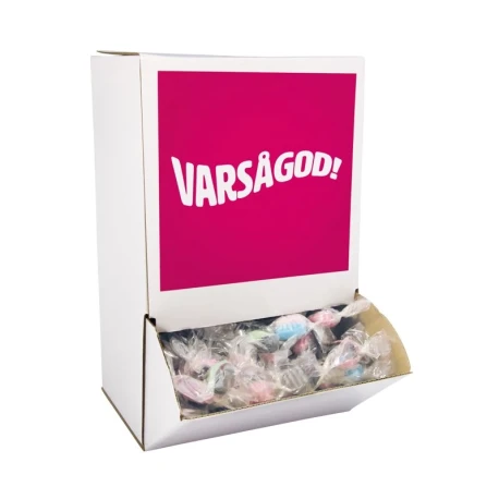 Vit Pappautomat med etikett